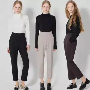 3SET [GS단독] [르오트] 라인을 잡아주는 윈터 기모 세미 배기 팬츠 3종세트