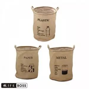 빈티지 재활용 분리수거함 휴지통 쓰레기통 서랍칸막이