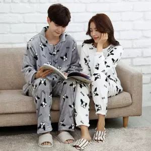 커플 극세사 잠옷 세트 커플잠옷 파자마 수면바지 홈웨어