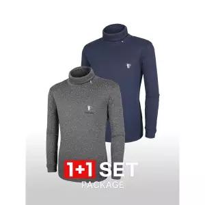 1+1 이지바이 겨울필수템 남성 기모 하이넥 목폴라 티셔츠(JH3OP3LT071M)