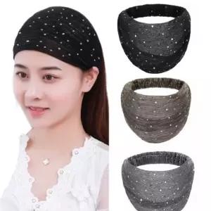 중년 여성 비니 조리 시스루 두건 주방 세안 반다나 헤어밴드