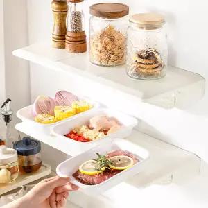 주방 벽 선반 무타공 수납 화이트 원룸 접이식 선반 폴딩 욕실수납선반 선반대 화장실 싱크대 욕실 보조