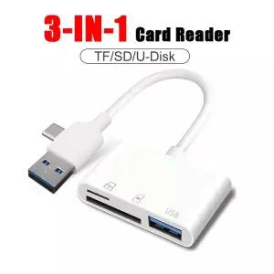CF카드리더기 아이폰 1615 PC 노트북 삼성 샤오미용 3-in-1 OTG 카드 리더 USB AC - SDTFUSB 어댑터 고속