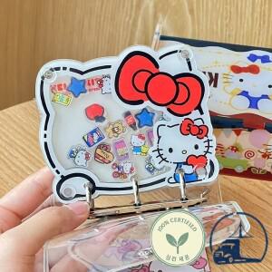 3인치 산리오 헬로키티 쉐이커 소형 카드 앨범 DIY  바인더  아크릴 시트 내부 수집 홀더 북 선물
