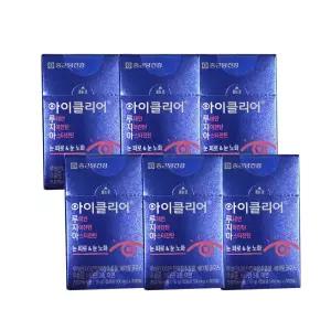 아이클리어 루테인 지아잔틴 아스타잔틴 500mg x 30캡슐 X 6개