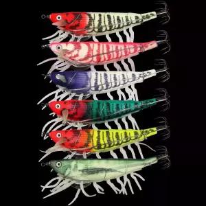 델리온 쉬림프 삼봉 90mm 심해 갑오징어 한치 케이무라 UV 야광 새우에기