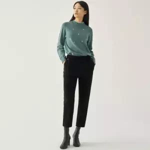 [지센] 여성 코듀로이 풀밴드 배기 팬츠 LSPTNB74_BK