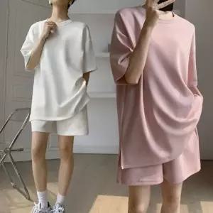 [하프클럽/]여성 인기 여름 허리밴딩 반팔 감성 반바지세트 주머