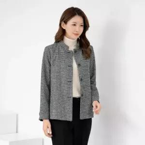 엄마옷 잔체크 차이나 울모직 정장 자켓 1GHJ25615 중년여성 마담 60 70대  빅사이즈 할머니