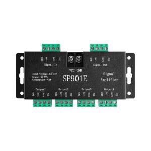 슈퍼나이트 LED 픽셀 스트립 증폭기 신호 데이터 SPI 중계기 WS2801 WS2811 WS2812B WS2815 SK6812 SK9822 주소 지정 가능 RGB 라이트 스트립 드림 컬러 프로그래머블 로프 조명 5v-24v SP901E