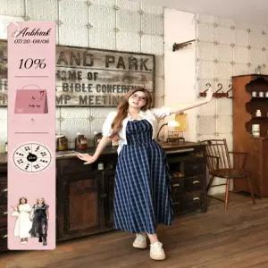 체크원피스 반팔 투피스 하객룩 프린트 플러스 빅사이즈