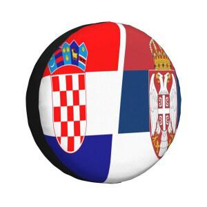 크로아티아 홀리데이 스포츠 팬 타이어가 SUV 트럭 트레일러 캠핑카 Rv 16인치 방수 휠 커버를 덮습니다