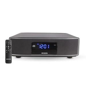 AIWA Exos 홈 스피커, 프리미엄 30W RMS 사운드 시스템(CD 플레이어 포함), 블루투스 연결, FM 라디오, 광 디지털 입력, 듀얼 1 u201D 트위터 + 2 베이스 유닛, IR 리모컨