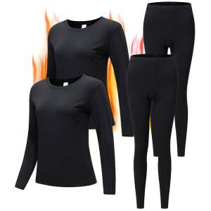 JZCreater 여성 보온 레이어 상하, 추운 파자마 롱 속옷 세트, 존스 날씨용 세트 소프트 베이스