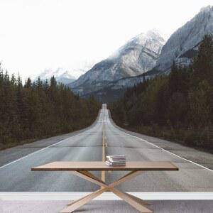 wall26 - 산악 지역 도로 탈착식 벽 벽화 | 자가 접착식 대형 벽지 66x96 인치