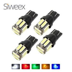 4Pcs W5W 10-7020 SMD 자동차 T10 LED 194 168 웨지 교체 역방향 계기판 램프 흰색 파란색 전구 통관 조명