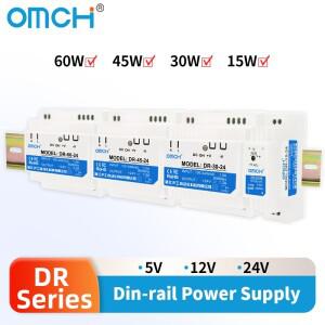 OMCH Din 레일 DR-15 DR-30/45/60W 스위칭 전원 공급 장치 변압기 AC 110V 220V ~ DC 5V 12V 24V SMPS