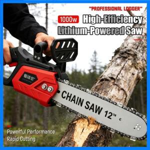 무선 전기 체인 톱 12인치 16인치 충전식 목재 벌목 절단 전동 공구 마키타 21V 배터리용(배터리 미포함)