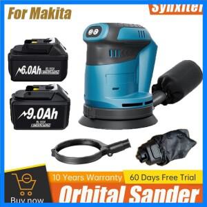 Makita BL1830 18V 배터리 용 무선 무작위 궤도 샌더 125MM 사포 전기 목재 그라인더 연마 기계 전동 공구