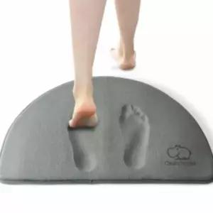 욕실 발판 푹신한 반달형 소형 욕실매트 화장실 발매트 회색 (WFJ5DED)