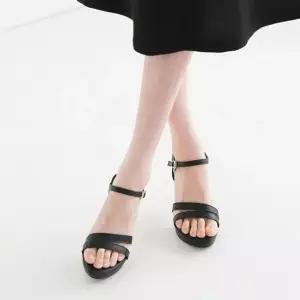 여성용 스트랩 통굽 샌들힐 세련된 스타일 킬힐 여름 하이힐 (WFJ5TOF)