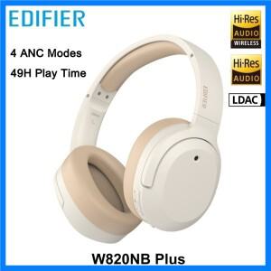 Edifier W820NB Plus 무선 소음 차단 헤드폰 49시간 재생 시간 43dB ANC 고해상도 LDAC 코덱 오버이어 Blue