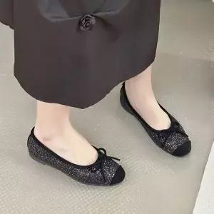 여자 플래시 글리터 둥근코 호피 리본 운동화 페스티벌 신발 (WFJ5TQA)