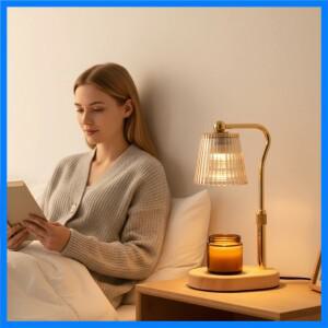 전기 캔들 워머 왁스 멜팅 라이트 창의적인 아로마테라피 테이블 우드 베이스 침대 옆 장식 책상 장식 조명