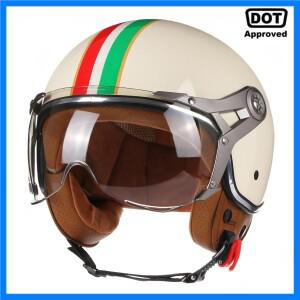 DOT 3/4 오픈 페이스 오토바이 레트로 오토바이 헬멧 남성용 여성용 빈티지 헬기 Capacete De Moto Bike Ca