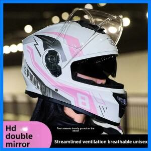 남여 오토바이 헬멧 겨울 안개 방지 따뜻한 전체 커버 헬멧 남성과 여성을위한 전기 자동차 사이클 오토바