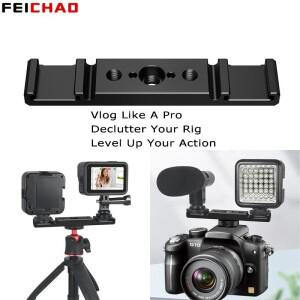 [호환품]듀얼 콜드슈 마운트 브래킷 1/4 ARRI (캐논 호환 소니호환 DSLR 카메라용) LED 조명 마이크 라이브