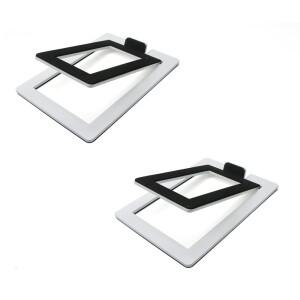 [호환품]15 ° 컴팩트한 2-3인치 컴퓨터 PC 책장 모니터 스피커용 기울어진 책상 스탠드 강철 메탈 베이스