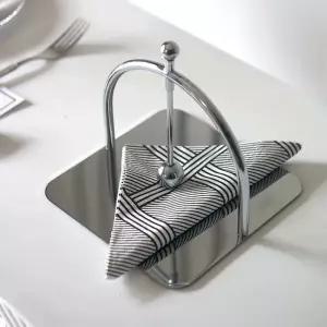 메탈 호텔 냅킨 홀더 꽂이 식당 디스펜서 인테리어 삼각 스틸 케이스 티슈 호두나무 볼