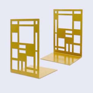 장식용 골드 북엔드 4.7 x 4.3 6.7 인치, 가정 및 사무실용 메탈 북엔드, 선반용