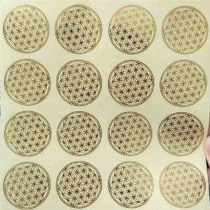 200/100/60 Pcs 생명의 꽃 에너지 스티커 황금 다채로운 투명 3cm 크리스탈 쥬얼리 케이스 전화 PVC