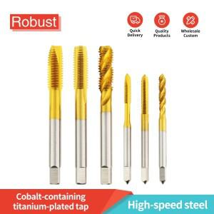 M4M5M6M8 코발트 함유 초경질 티타늄 도금 스파이럴 포인트 머신 탭 스트레이트 플루트 스테인리스 스틸용