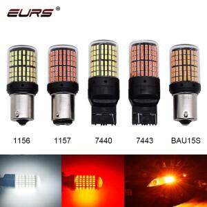 EURS 1x3014 144smd CanBus S25 1156 BA15S P21W LED BAY15D T20 7440 방향 지시등 전구 플라스틱 하우징