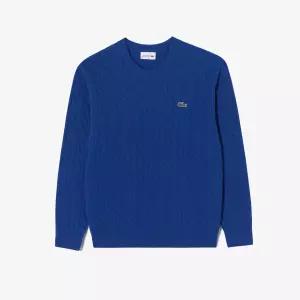 매장정품 LACOSTE 라코스테 브랜드관 (남성)케이블 풀오버 라운드 니트(AH816E-55N CAX)로얄블루 853025