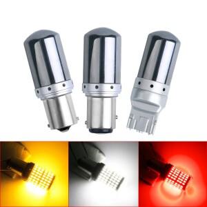 7443 방향 지시등 예비 브레이크 램프 3014 144SMD CANBUS 1156 P21W BA15S LED 전구 T20 W215W 2 개
