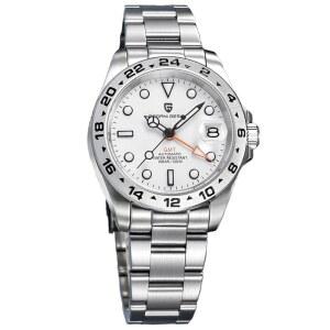 [미국배송] 오리존타임 파가니 디자인 남성용 자동 GMT 시계 40MM 스테인리스 스틸 기계식 사파이어 크리스탈 24시간 베젤 10바 방수 기능