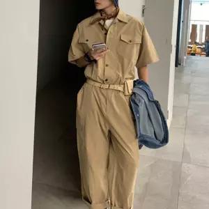 반팔 점프 남성 작업복 여름 남자 캐주얼 멜빵바지