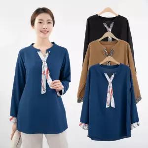 엄마옷 차이나 타이 블라우스 1GHJ23989 중년여성 마담 60 70대  빅사이즈 할머니