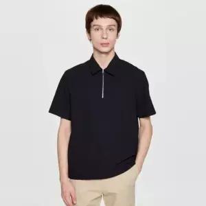 매장정품 HAZZYS 헤지스 [25FW] 남성 단색 반집업 반팔 티셔츠 HZTS5F403BK 827371