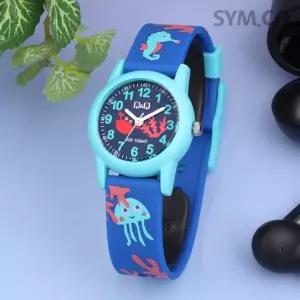 큐앤큐 VR99J-017Y 학습에 좋은 해파리 캐릭터 어린이 아동 우레탄 시계 d