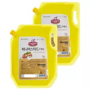 쉐프원 허니머스타드 드레싱 2kg 2개 식사 정식 즉석요리 점심시간 중식 분식