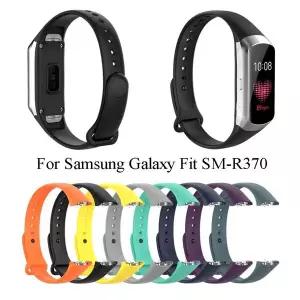 호환 통기성 시계 밴드 버클 스트랩 교체 소프트 실리콘 팔찌 갤럭시 핏 SM-R370