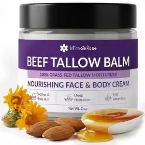 Intimate Rose Beef Tallow for Skin  Face Care - Tallow and Honey Balm for Sensitive Skin, Eczema -