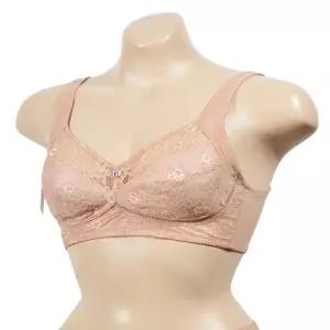 망사 플라워 자수 풀컵 노몰드 노와이어 B컵 브라 (WFJ6901)