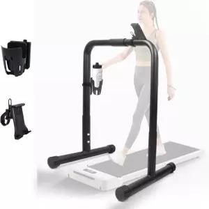 휴대폰 및 물병 홀더가 있는 워킹 패드 핸들 바 부착 전용 매트 최대 21.5인치 조절 가능한 트레드밀