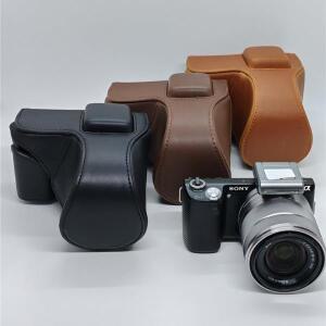 소니 NEX5N 18-55mm 렌즈용 PU 가죽 카메라 케이스 가방 (스트랩 포함)